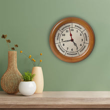 Load image into Gallery viewer, DayClocks Time & Day-of-the-Week 10" Wall Clock with Pine Wood Frame