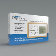 Load image into Gallery viewer, Atomic DayClock 10" Display with Woodgrain Accent Frame