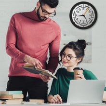 Load image into Gallery viewer, 12" Modern Black Time & Day-of-the-Week Wall Clock