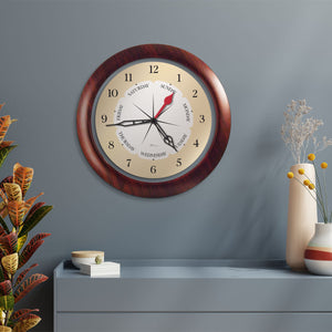 DayClocks Time & Day-of-the-Week 13" Wall Clock with Walnut Accent