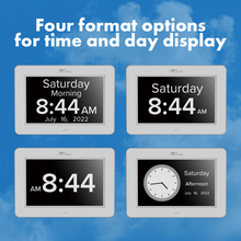 Load image into Gallery viewer, Digital DayClock by DayClocks® 8" Display with White Frame