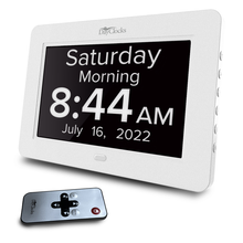 Load image into Gallery viewer, Digital DayClock by DayClocks® 8" Display with White Frame