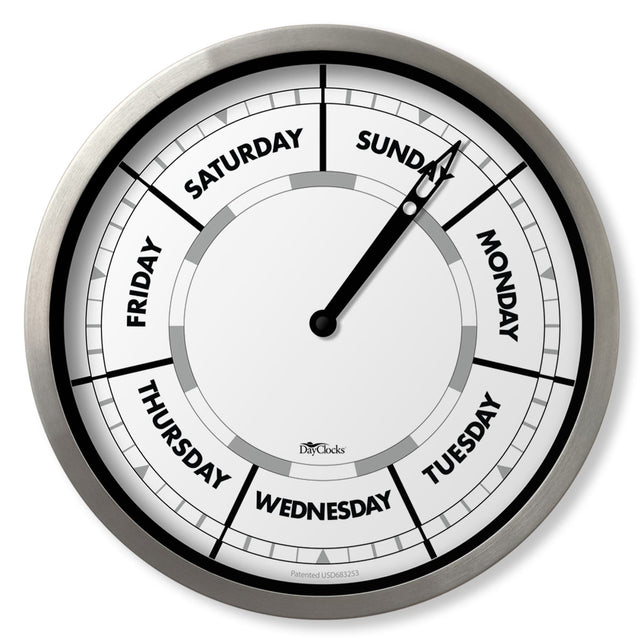 Wall clock with day of the week