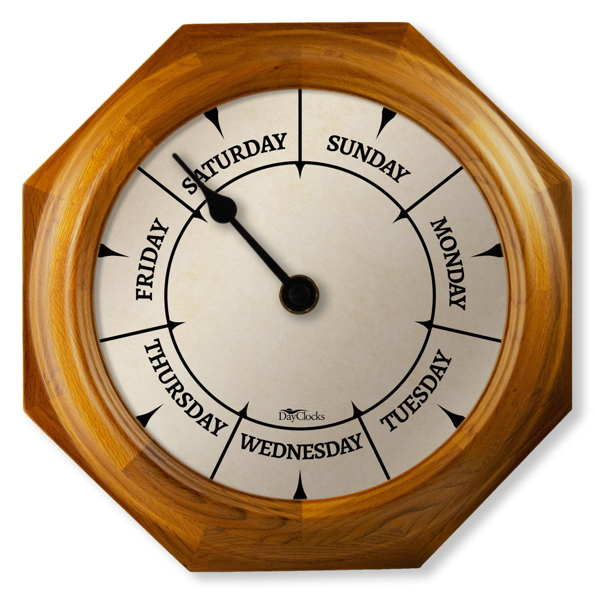 wood Wall clock with day of the week 