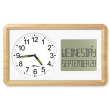 Load image into Gallery viewer, Atomic DayClock 10&quot; Display with Woodgrain Accent Frame
