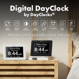 Digital DayClock by DayClocks® 8" Display with Black Frame