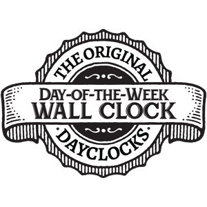 DayClocks Day-of-the-Week 10" Wall Clock with Mahogany Wood Frame