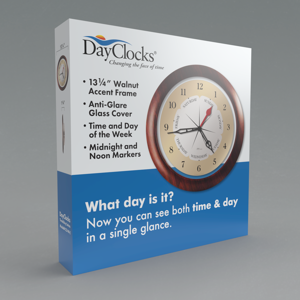 DayClocks Wall Clock with Day of the Week for Kitchen/Living Room